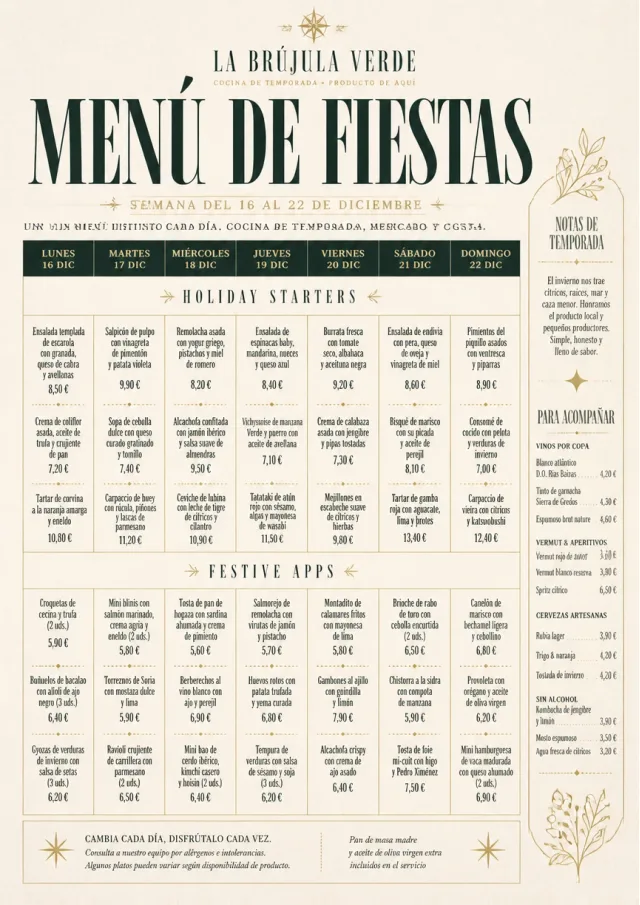 Weekly Grid holiday-menu menu template preview