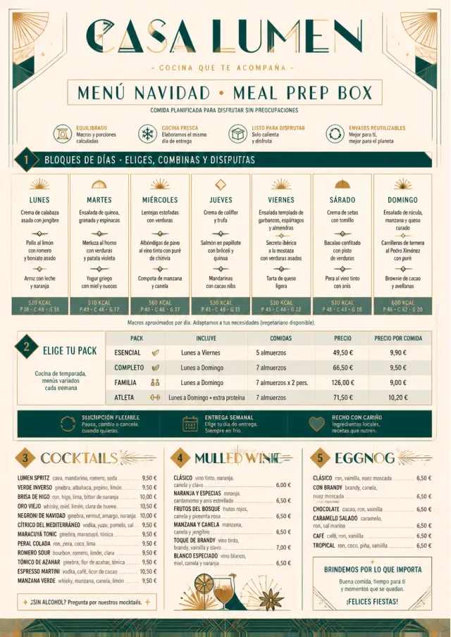 Meal Prep Box holiday-menu menu template preview