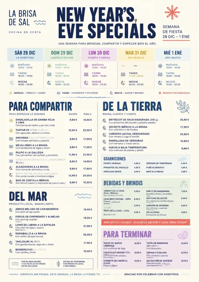 Event Week Schedule holiday-menu menu template preview