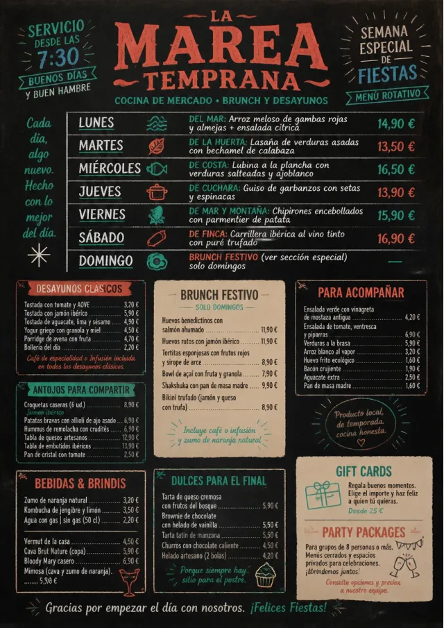 Chalkboard Specials Week holiday-menu menu template preview