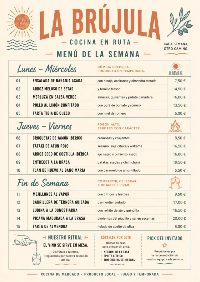 Weekly Board Clean holiday-menu menu template preview