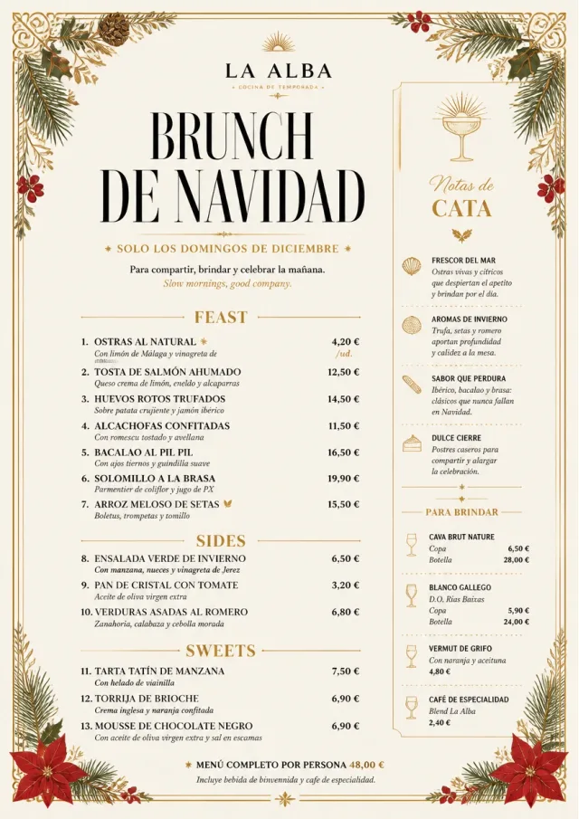 Holiday Table Card holiday-menu menu template preview