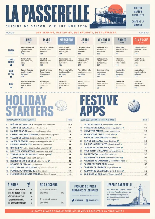 Weekly Grid holiday-menu menu template preview