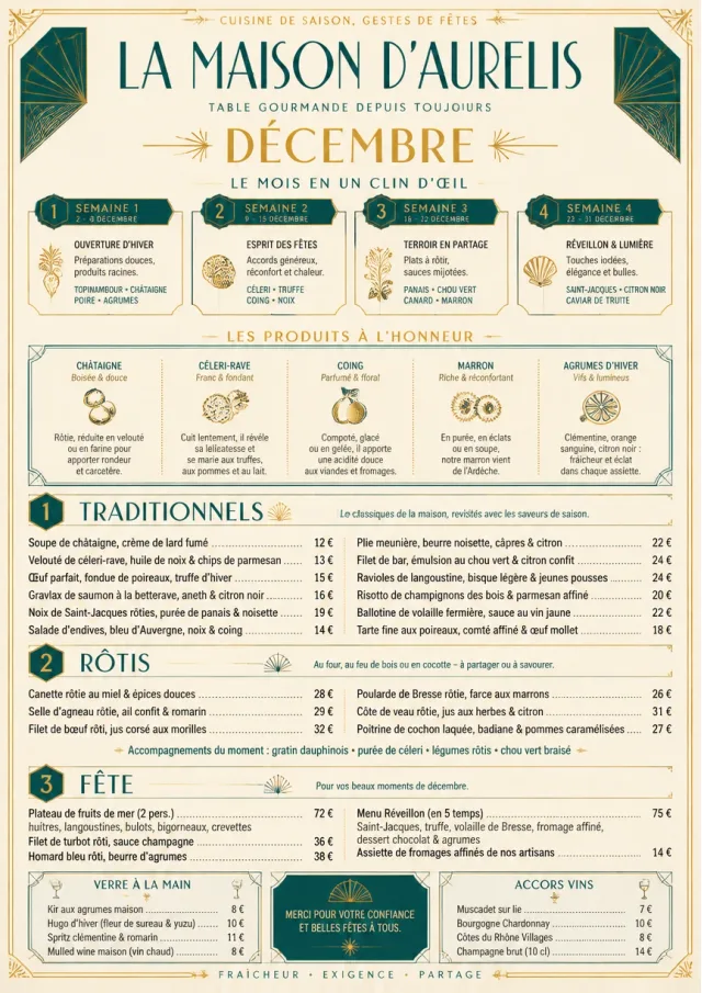 Monthly Seasonal holiday-menu menu template preview