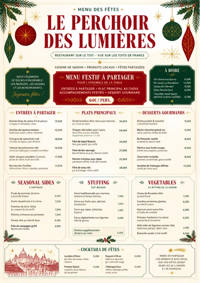 Holiday Festive holiday-menu menu template preview