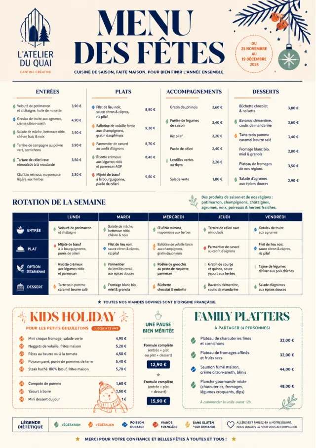 Corporate Canteen holiday-menu menu template preview
