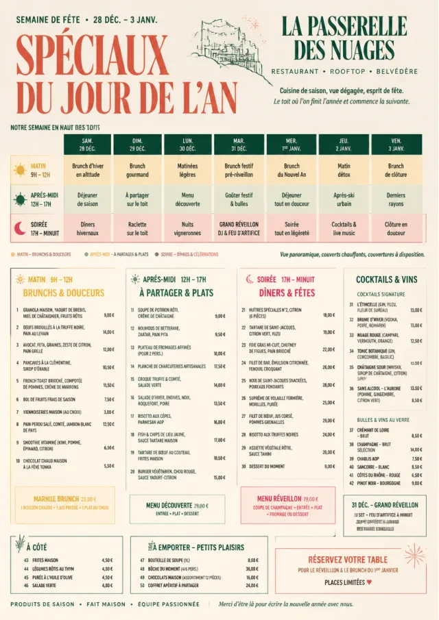 Event Week Schedule holiday-menu menu template preview