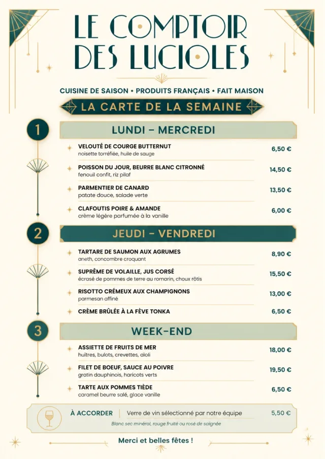 Weekly Board Clean holiday-menu menu template preview