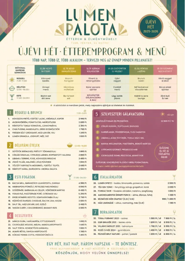 Event Week Schedule holiday-menu menu template preview