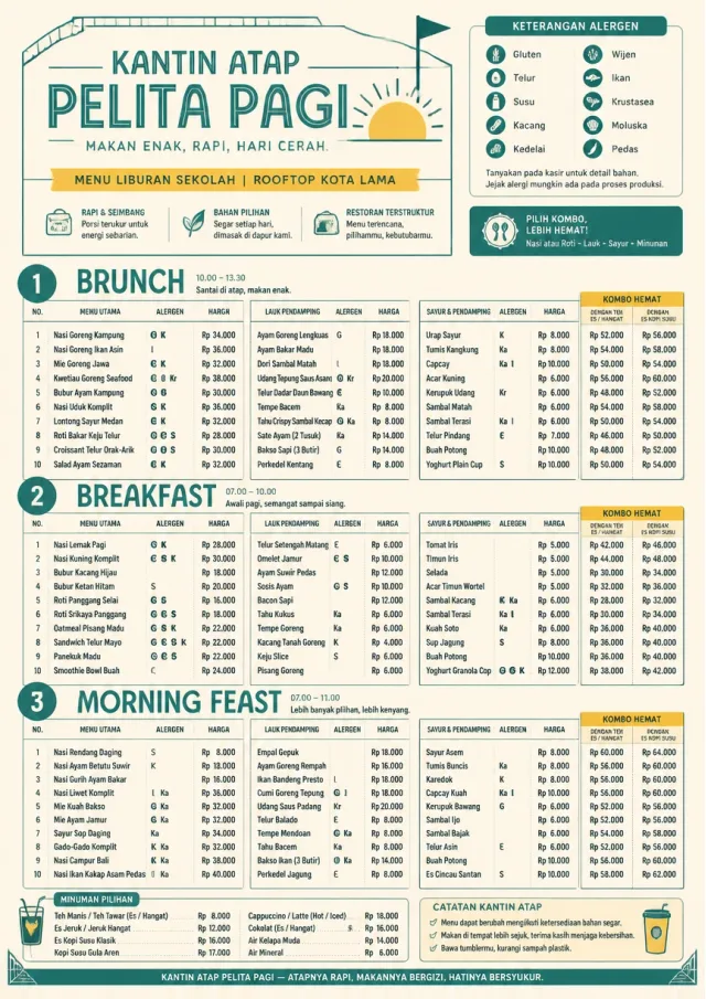 School Canteen holiday-menu menu template preview