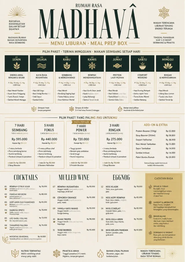 Meal Prep Box holiday-menu menu template preview