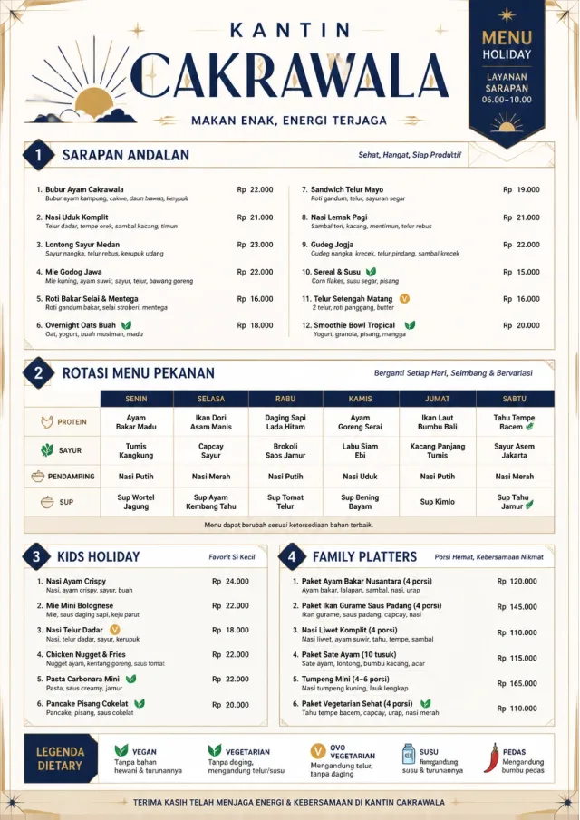 Corporate Canteen holiday-menu menu template preview