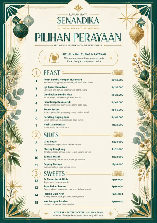 Holiday Table Card holiday-menu menu template preview