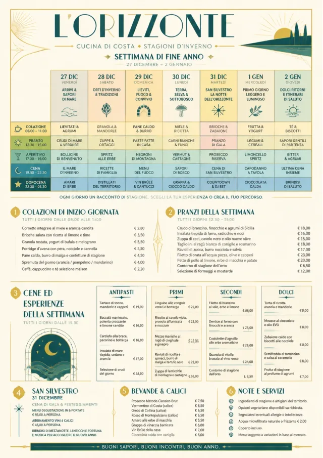 Event Week Schedule holiday-menu menu template preview