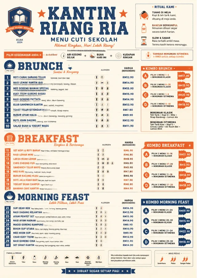 School Canteen holiday-menu menu template preview
