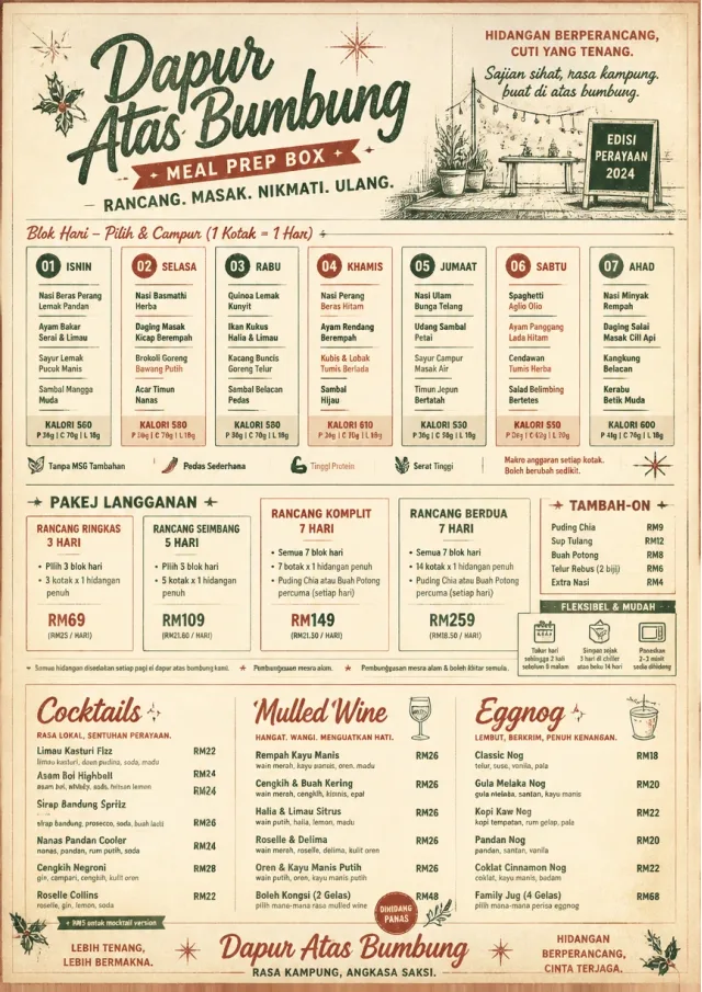 Meal Prep Box holiday-menu menu template preview