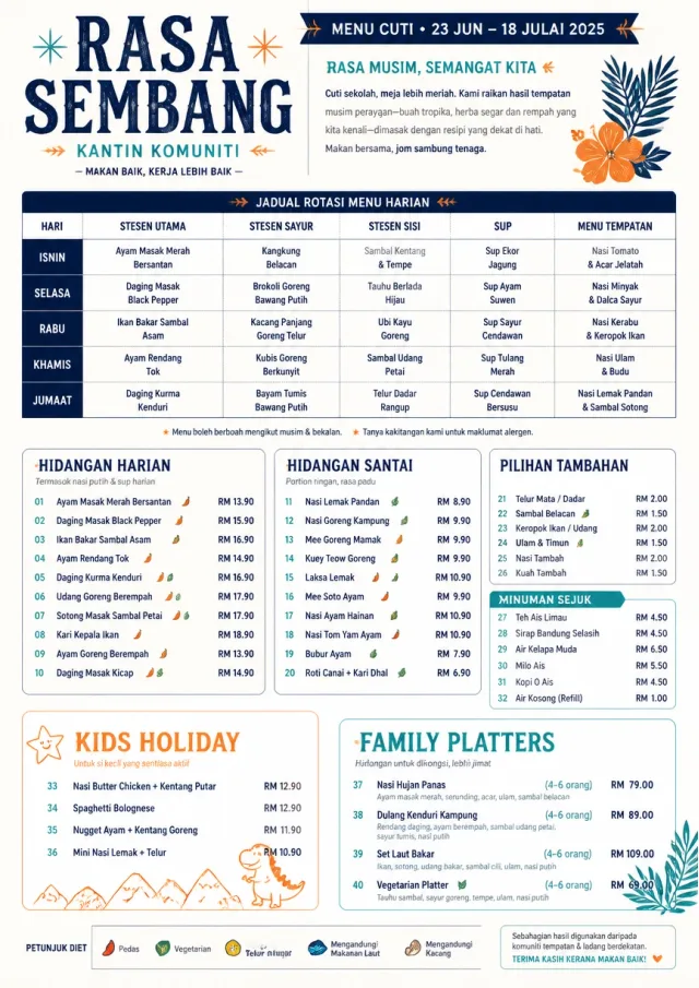 Corporate Canteen holiday-menu menu template preview