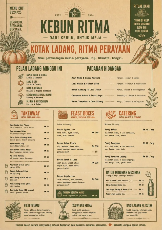 Seasonal Farm Box holiday-menu menu template preview