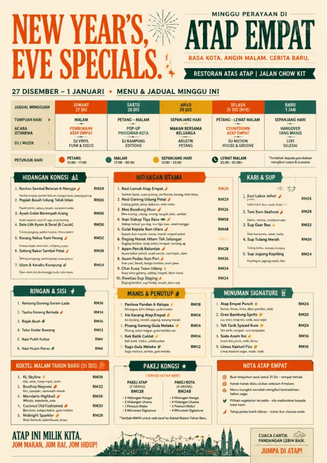 Event Week Schedule holiday-menu menu template preview
