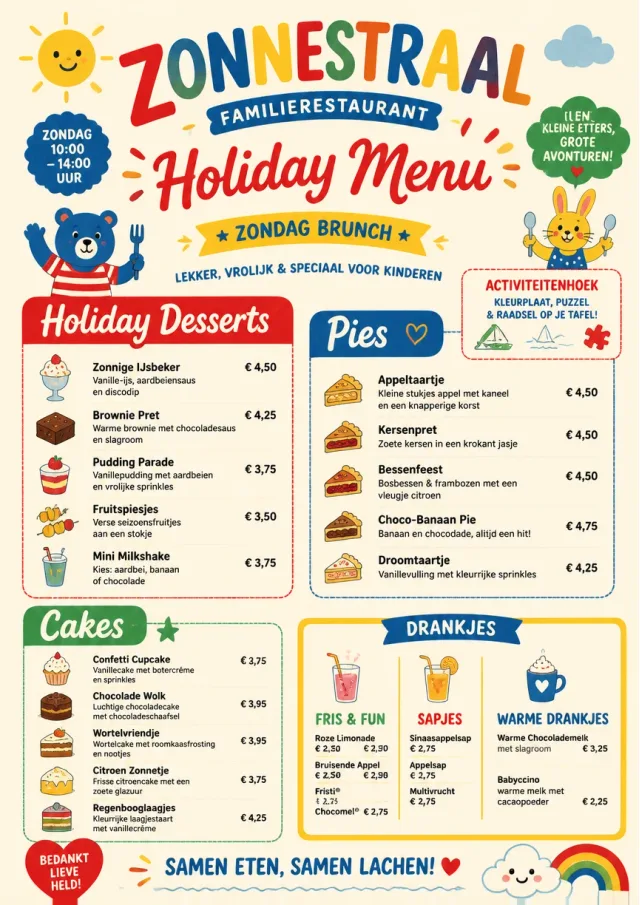 Kids Playful holiday-menu menu template preview
