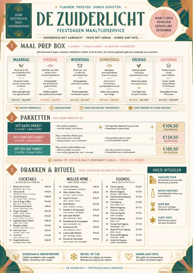 Meal Prep Box holiday-menu menu template preview