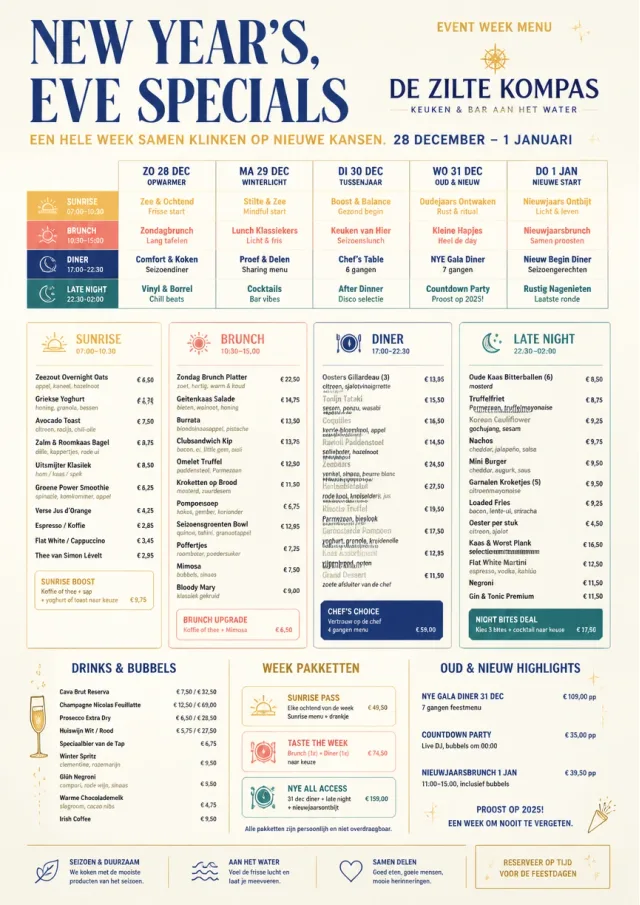 Event Week Schedule holiday-menu menu template preview