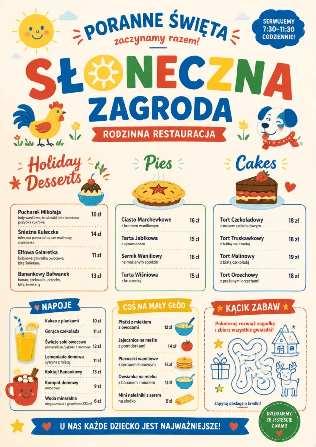 Kids Playful holiday-menu menu template preview