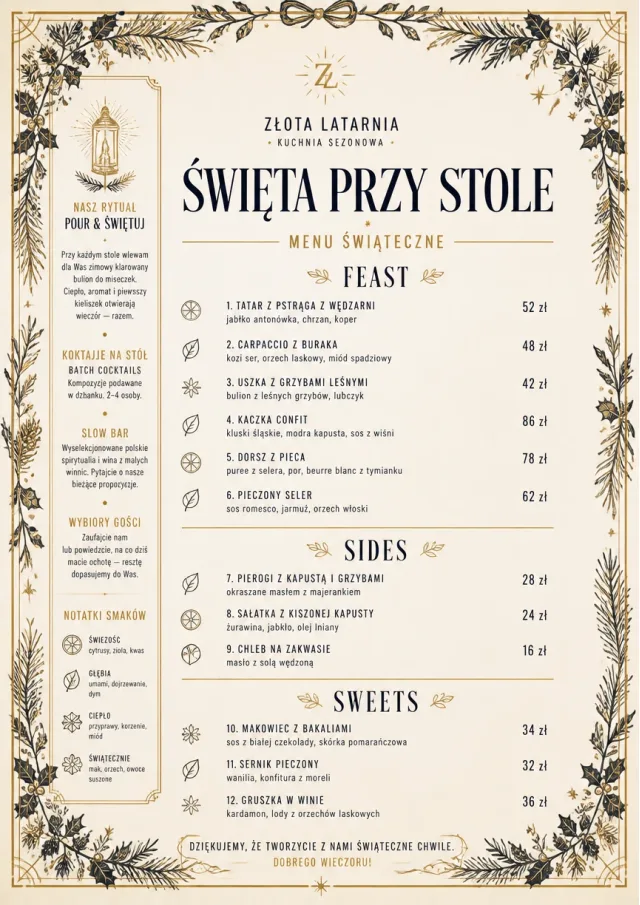 Holiday Table Card holiday-menu menu template preview