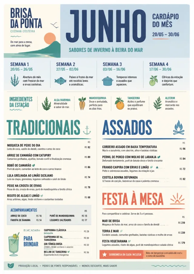 Monthly Seasonal holiday-menu menu template preview
