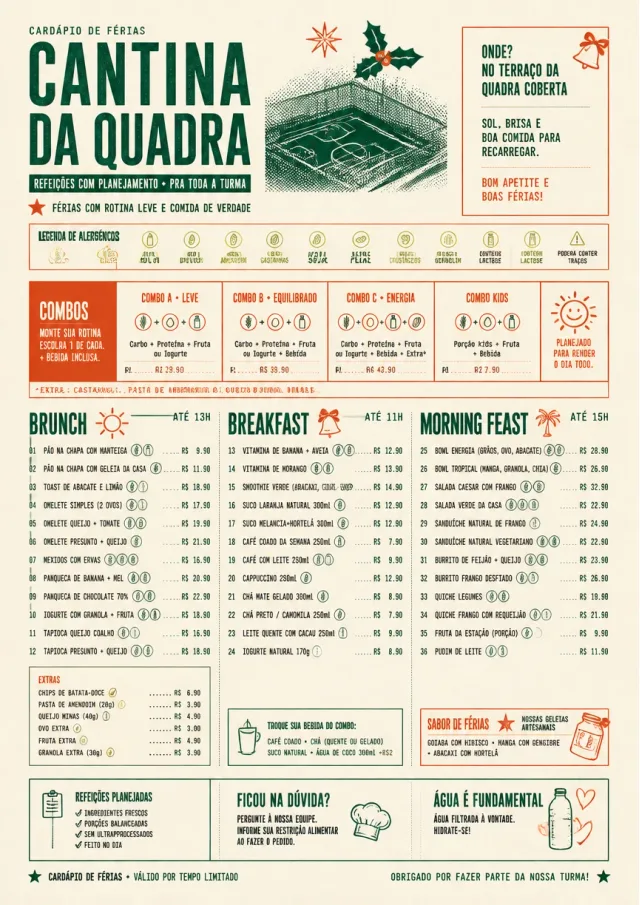 School Canteen holiday-menu menu template preview
