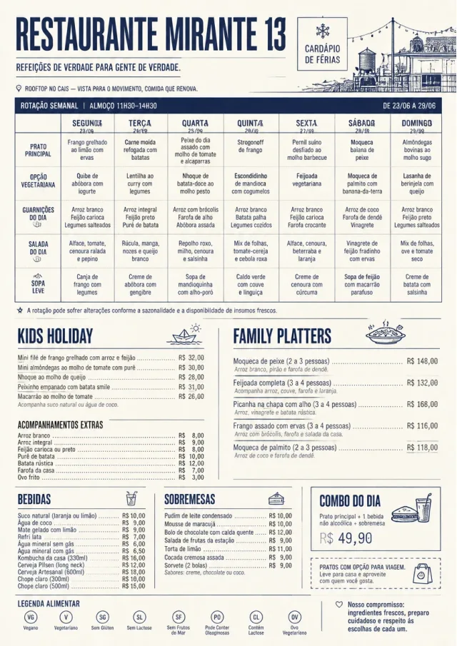 Corporate Canteen holiday-menu menu template preview