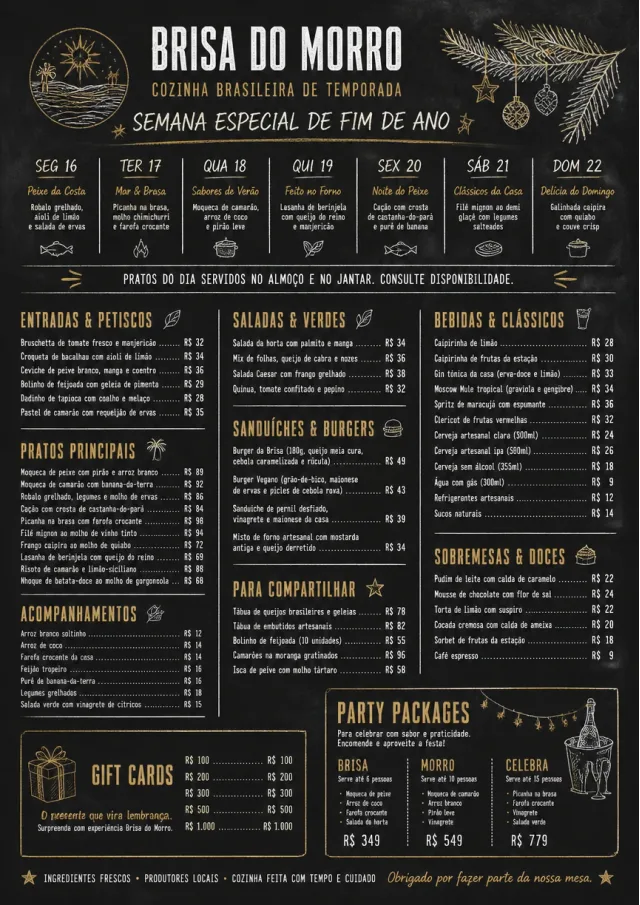 Chalkboard Specials Week holiday-menu menu template preview