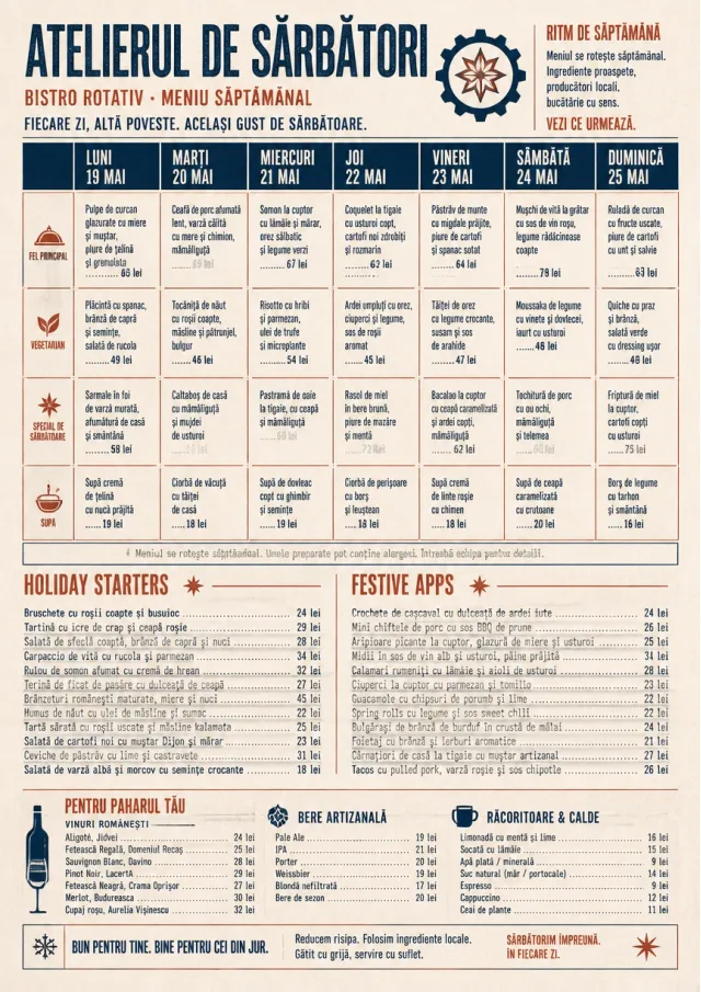Weekly Grid holiday-menu menu template preview