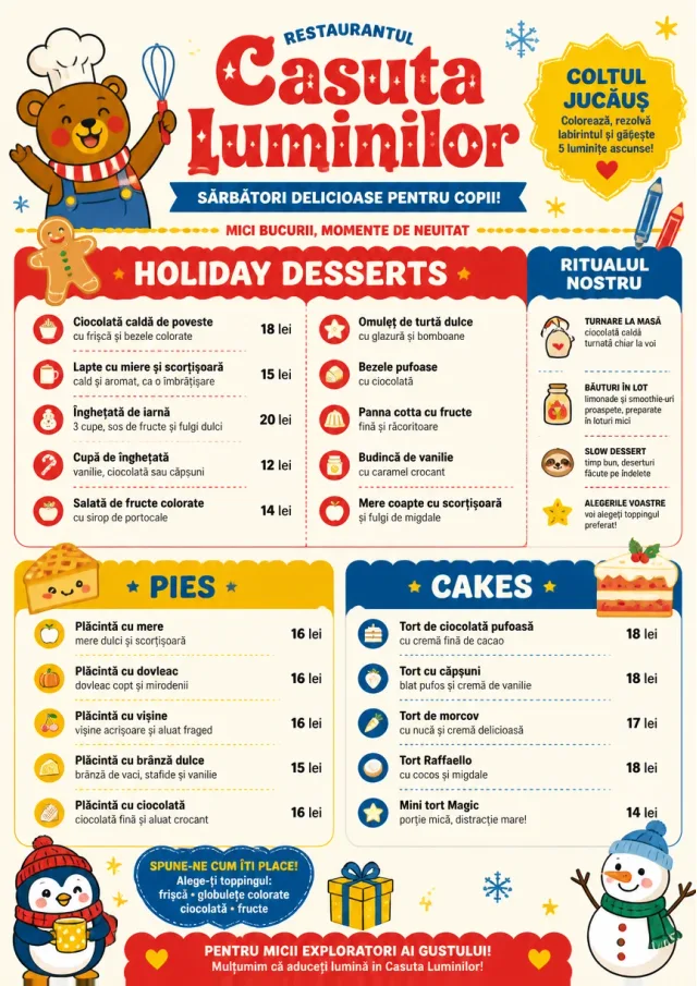 Kids Playful holiday-menu menu template preview