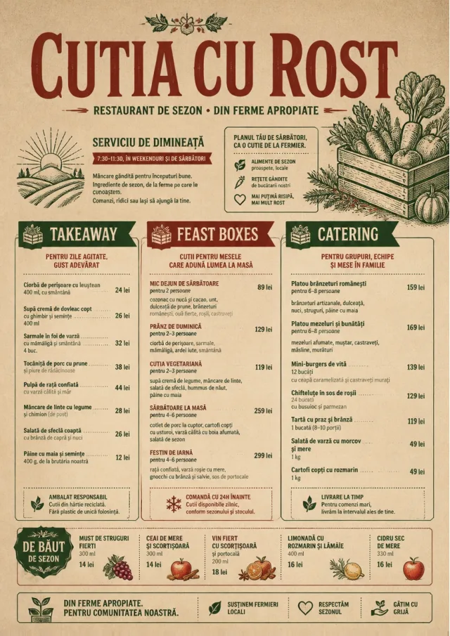 Seasonal Farm Box holiday-menu menu template preview