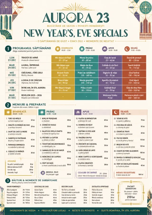 Event Week Schedule holiday-menu menu template preview