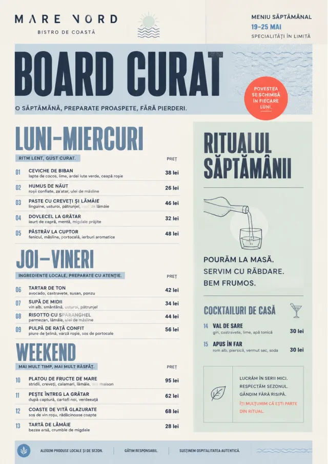 Weekly Board Clean holiday-menu menu template preview