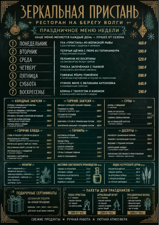 Chalkboard Specials Week holiday-menu menu template preview