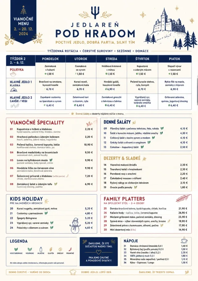 Corporate Canteen holiday-menu menu template preview