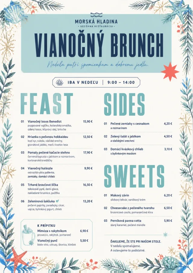 Holiday Table Card holiday-menu menu template preview