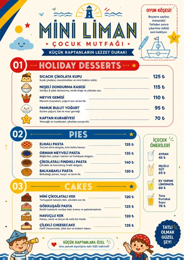 Kids Playful holiday-menu menu template preview