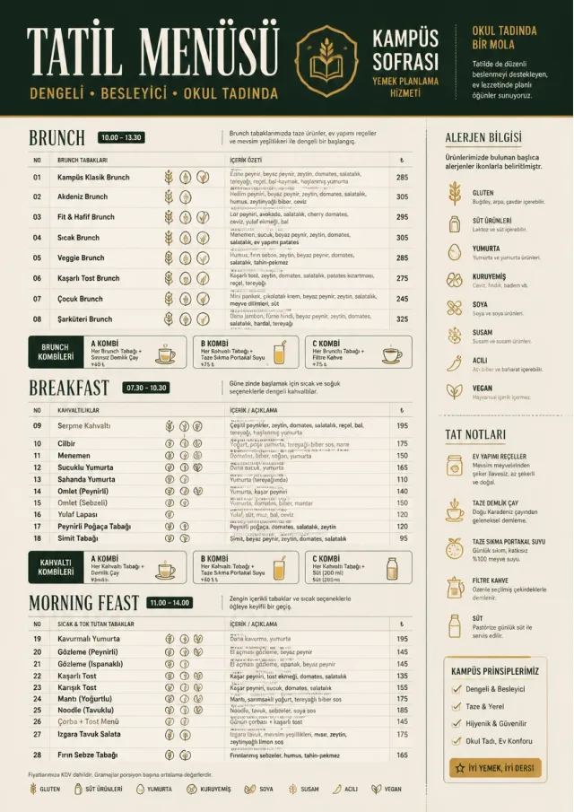 School Canteen holiday-menu menu template preview