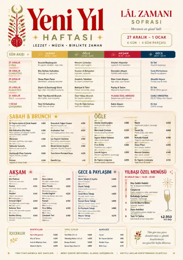 Event Week Schedule holiday-menu menu template preview