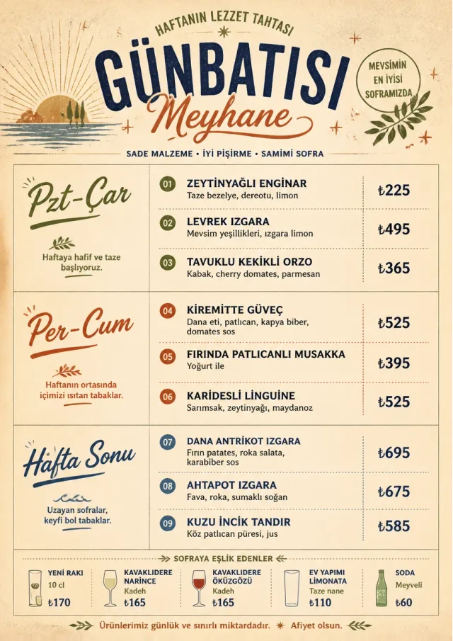 Weekly Board Clean holiday-menu menu template preview