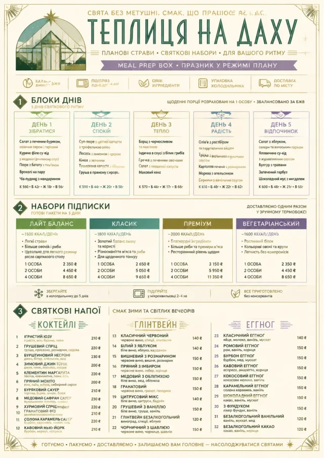 Meal Prep Box holiday-menu menu template preview