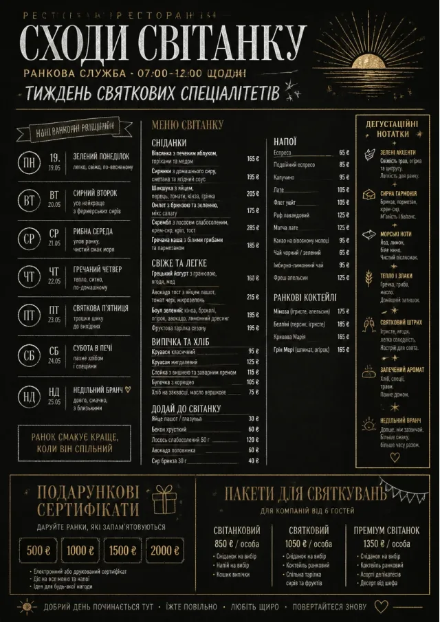 Chalkboard Specials Week holiday-menu menu template preview