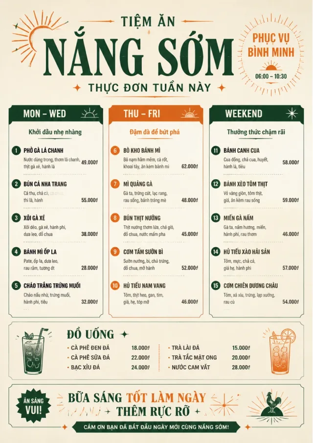 Weekly Board Clean holiday-menu menu template preview