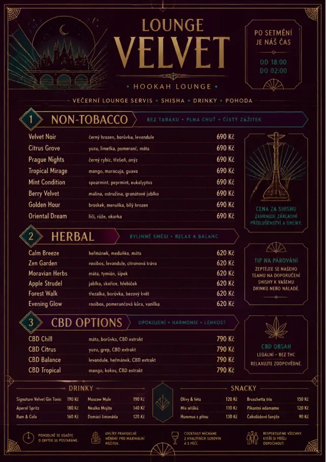 Lounge Velvet hookah-menu menu template preview