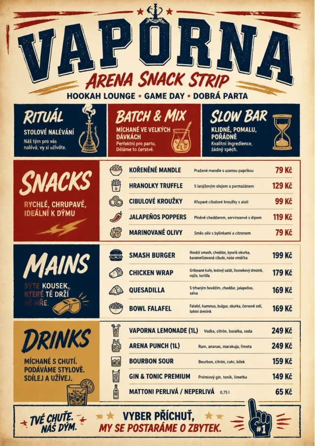 Arena Snack Strip hookah-menu menu template preview