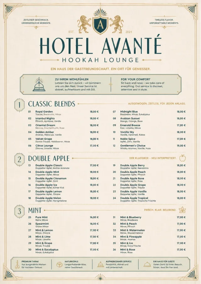Grand Hotel Classic hookah-menu menu template preview
